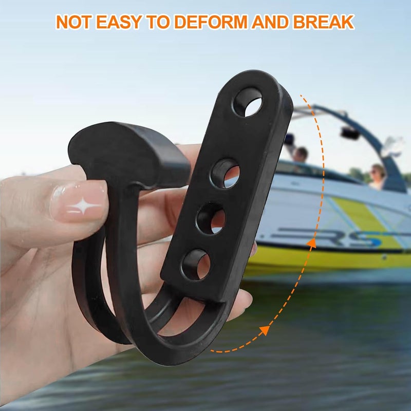 YRMJ 4 Pack Boat Telescoping Ladder Rubber Strap Boarding Fixed Lock Belt Adjustable 4-Hole Installation for Pontoon Boat Yacht Roof RV Folding Ladder - Image 3
